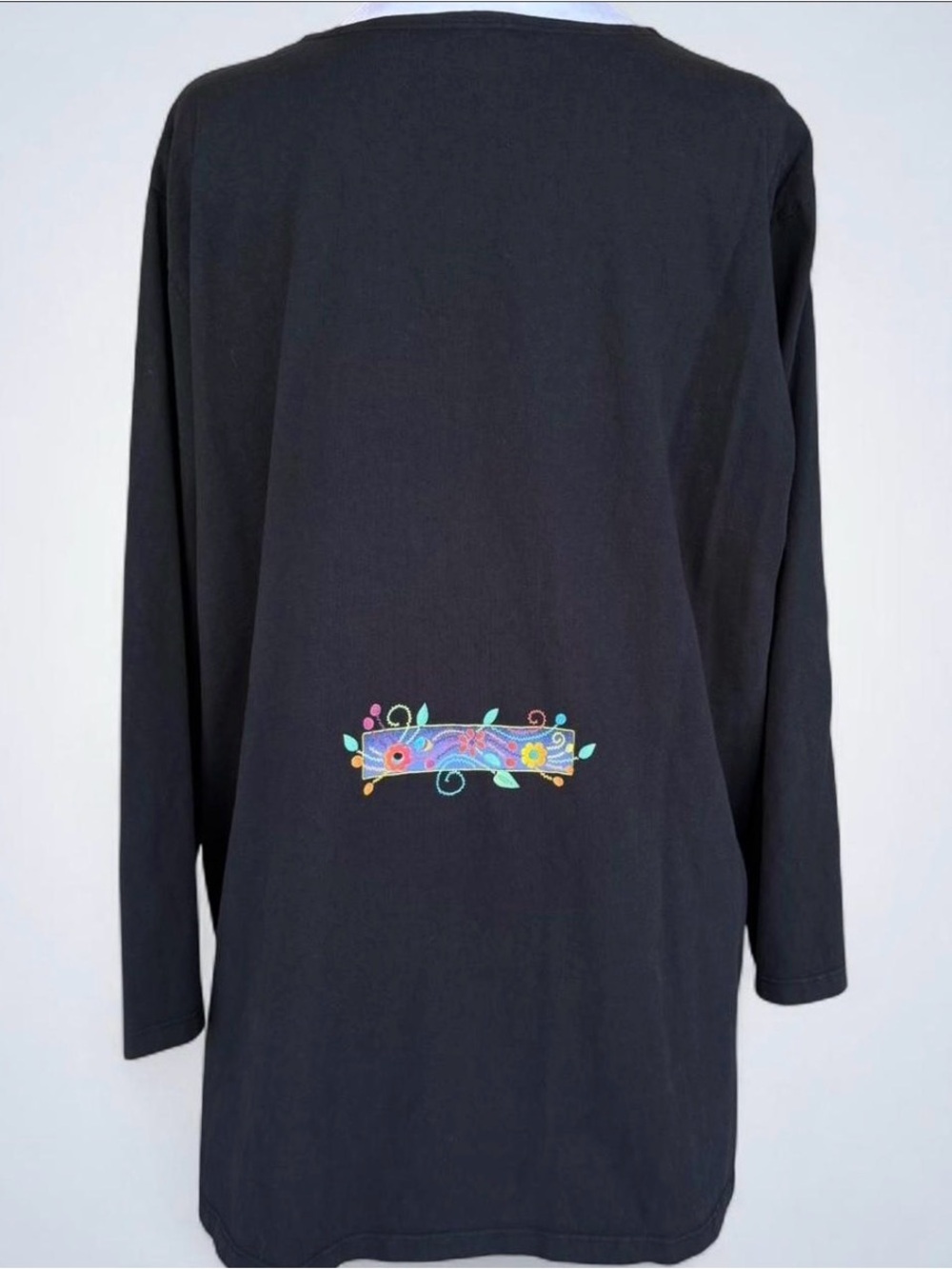Sabaku Artwear Animal Print Long Sleeve Cotton Tee • XL • Folk Art • Made in USA - Picture 4 of 5
